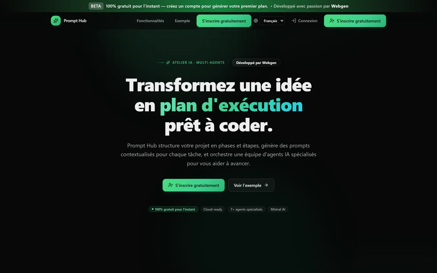 Screenshot of Prompt Hub